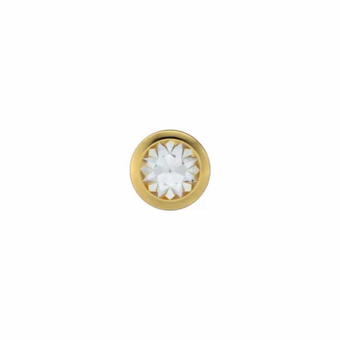 Schietoorbellen witte steen 2.0mm verguld staal