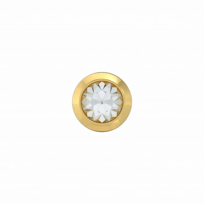 Schietoorbellen witte steen verguld 3.0mm staal