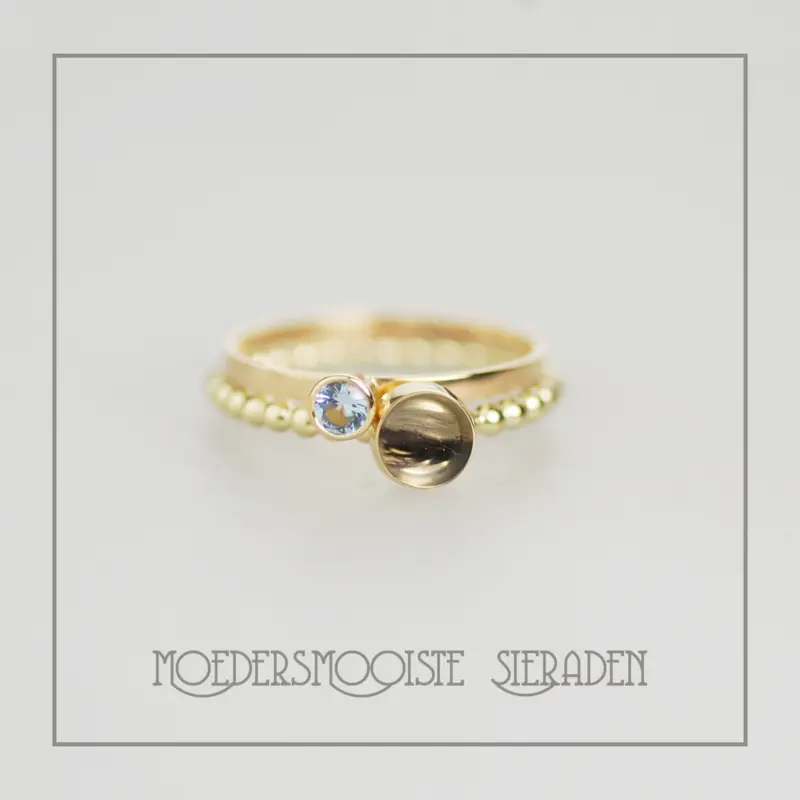Set Etna Haarlokring met ring geboortesteen