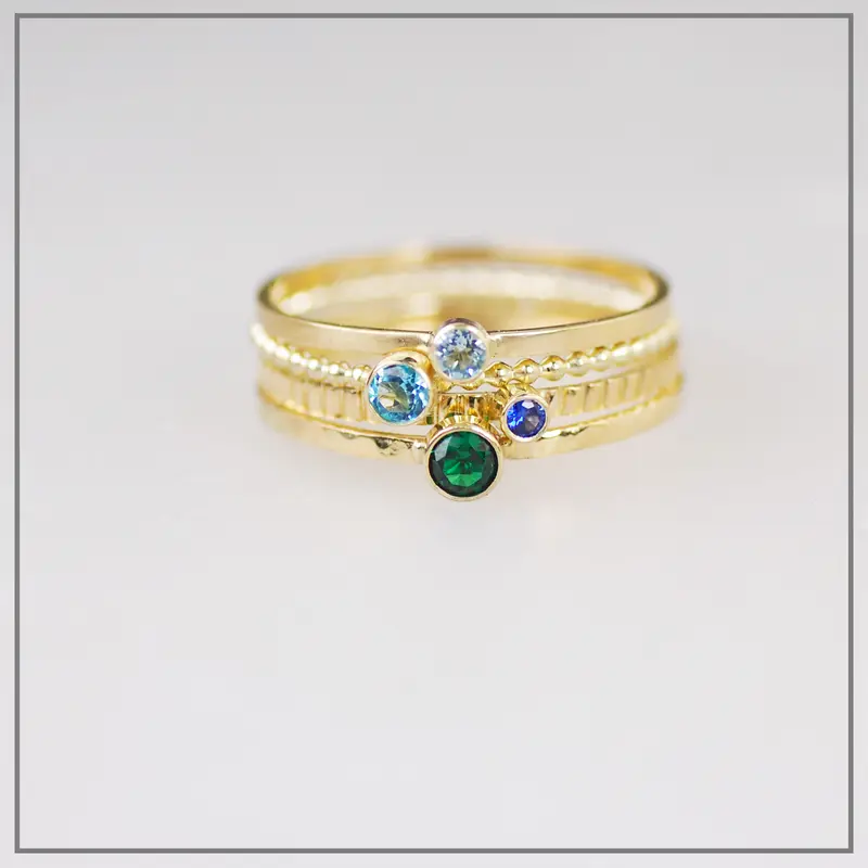 Set ringen met geboortestenen