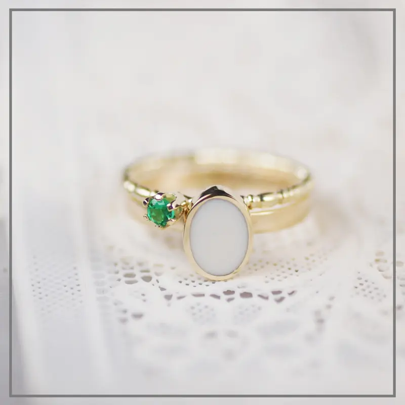 Set Suzanne met vintage ring geboortesteen