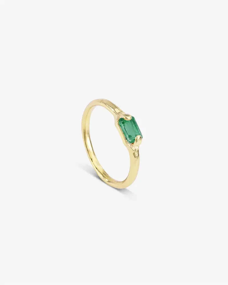 Shining - Green Onyx | Gold Plated Silver