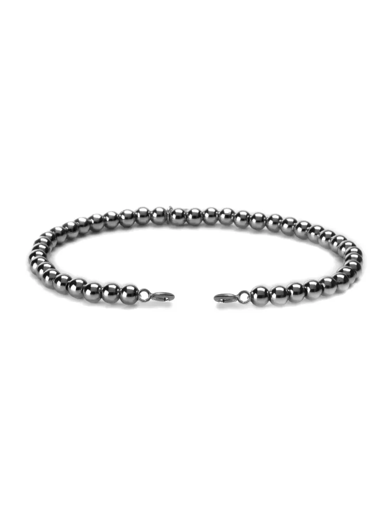 Silver - Black Rhodium plated - Bracelet 4mm beads