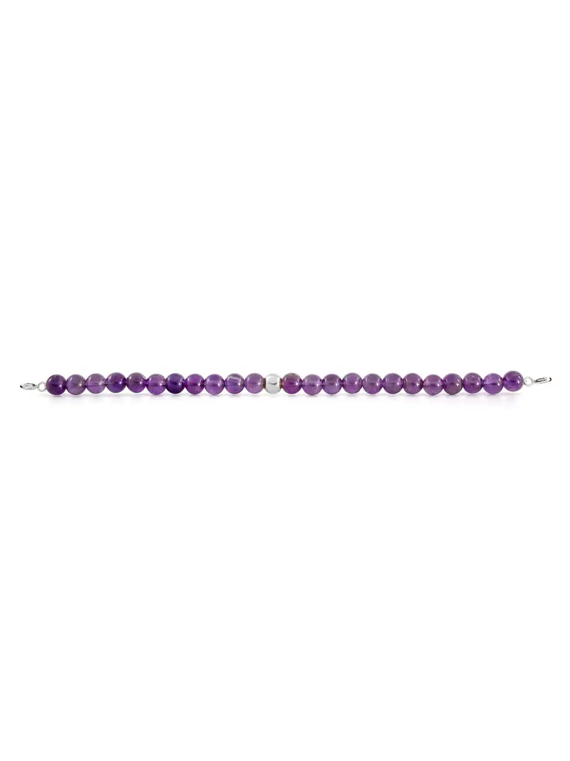Silver Clasp - Bracelet 6mm Amethyst