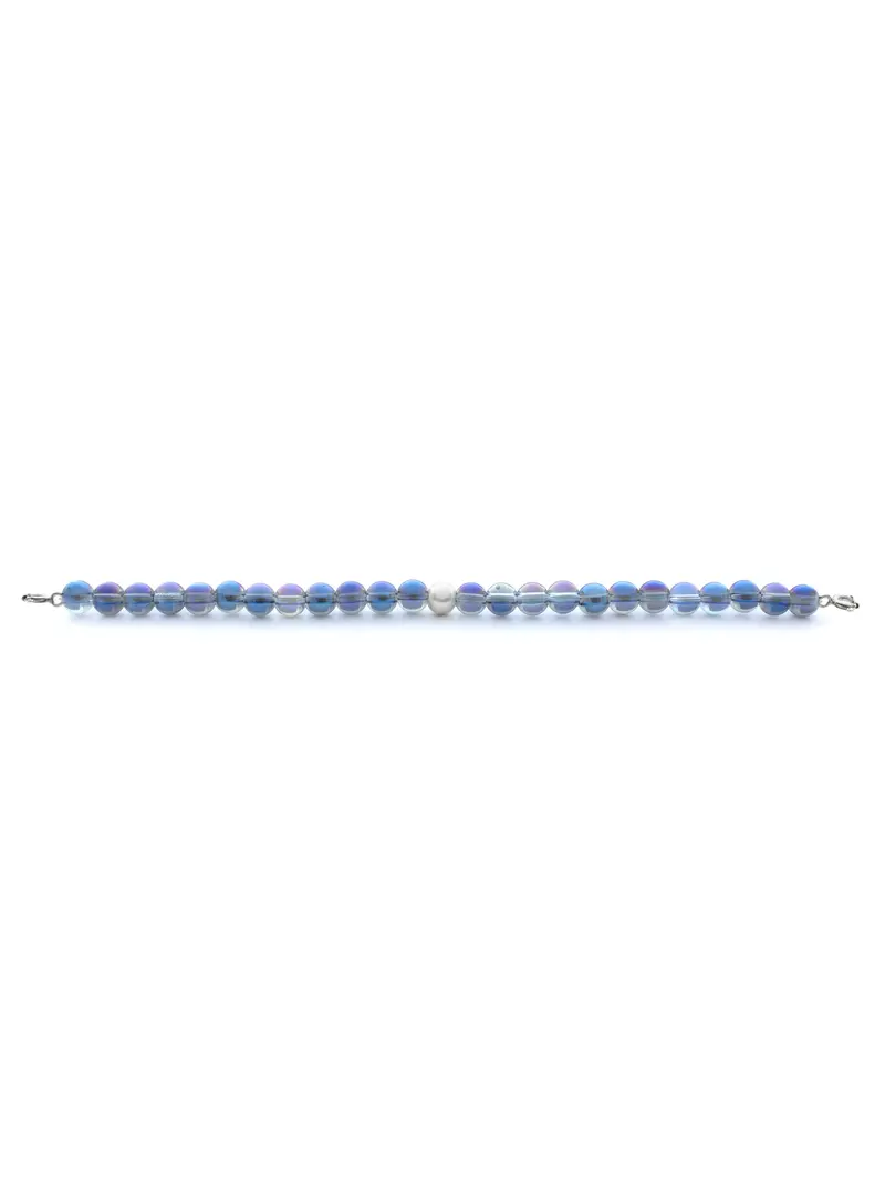Silver Clasp - Bracelet 6mm Aqua Aura Blue