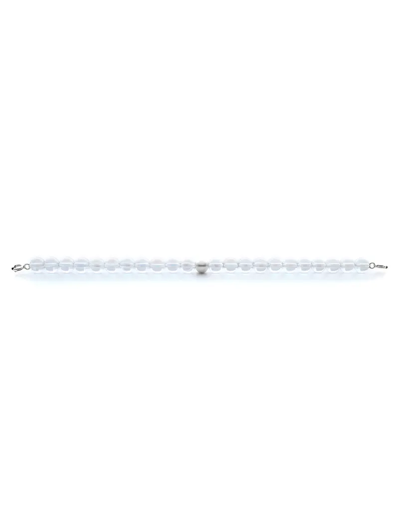 Silver Clasp - Bracelet 6mm Aqua Aura White