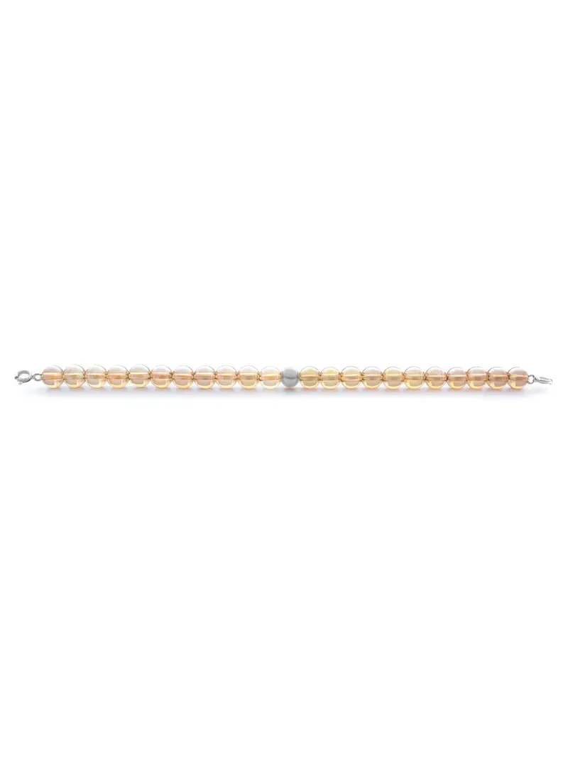 Silver Clasp - Bracelet 6mm Aqua Aura Yellow