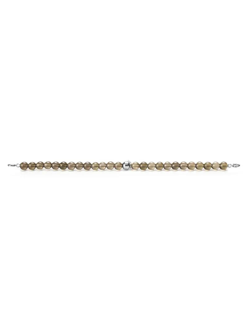 Silver Clasp - Bracelet 6mm Smoky Quartz