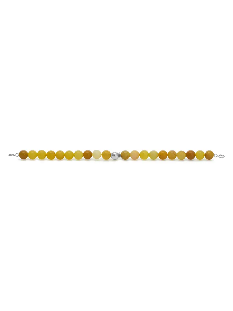 Silver Clasp - Bracelet 6mm Yellow Jade