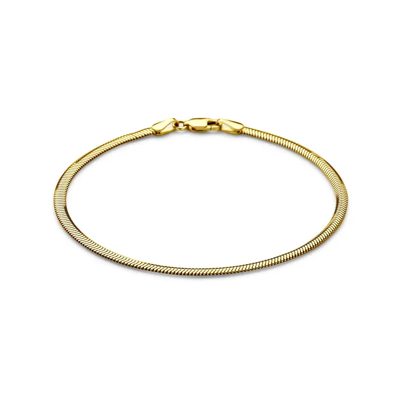 Slang plat (bol) 2,6 mm 14K geelgoud