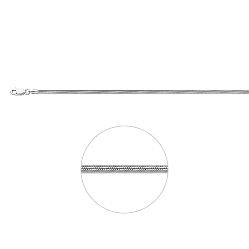Slang rond 2,0 mm zilver wit – 1002366