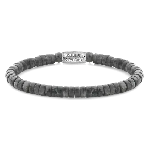 Slices - Grey Seduction - 6mm - Heren Kralen Armband