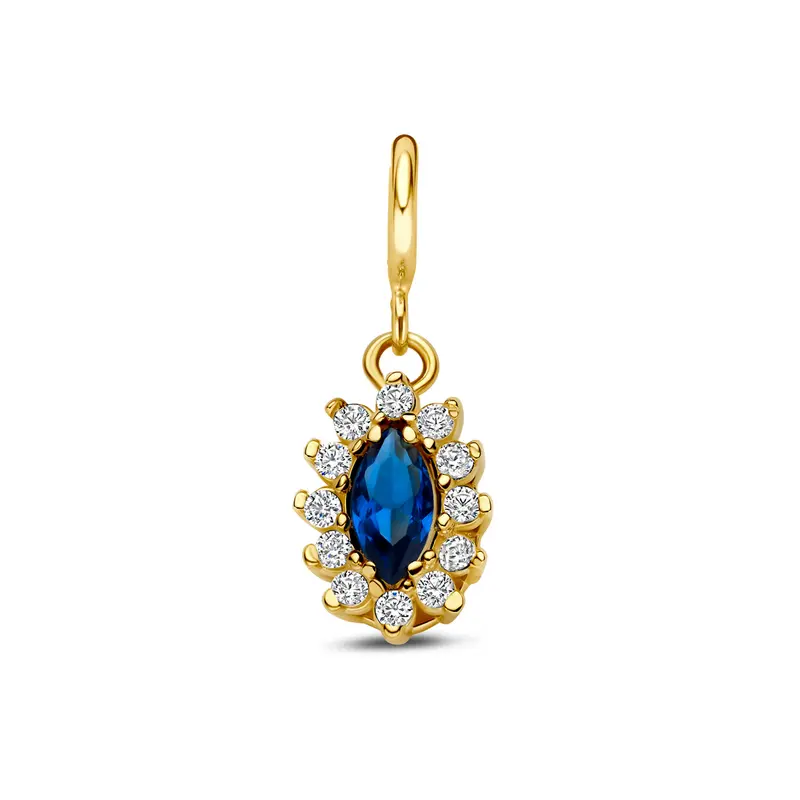 Slotbedel blauw zirkonia 9K geelgoud 8,5 mm – 8000668