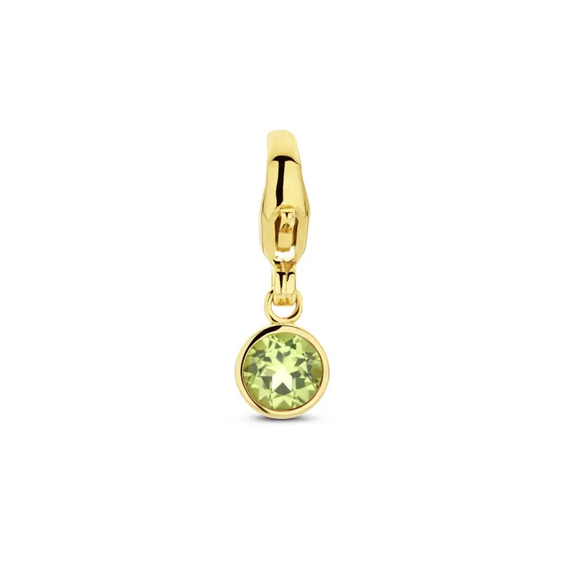 slotbedel met geboortesteen 14K geelgoud