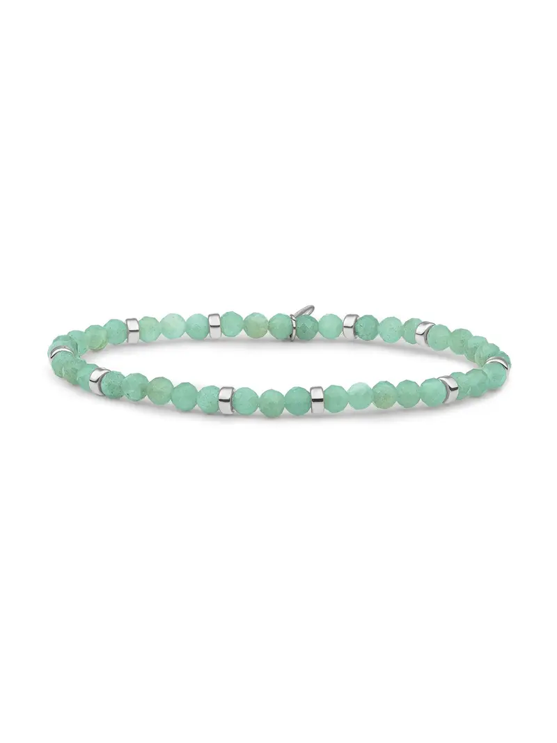 Sparkling Jewels Armband Amazoniet SB-GEM57-MIX-RDL Zilverkleurig