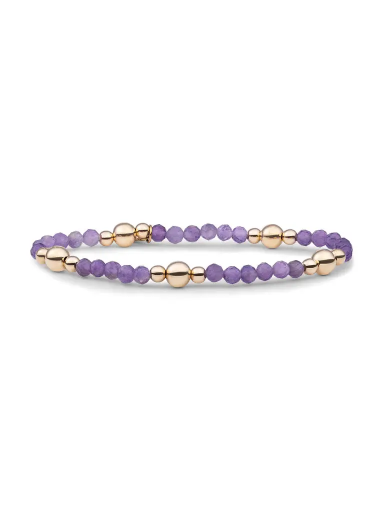 Sparkling Jewels Armband Amethist BLK01G-G05 Goudkleurig