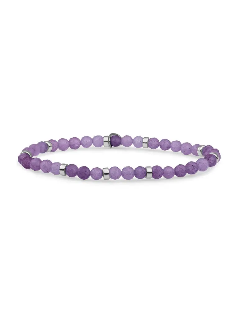 Sparkling Jewels Armband Amethist SB-GEM05-MIX-RDL Zilverkleurig