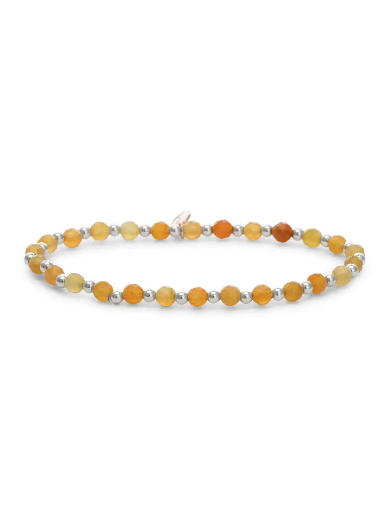 Sparkling Jewels Armband Aventurijn SB-GEM28-3MM-MIX Zilverkleurig