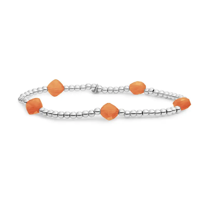 Sparkling Jewels Armband Aventurijn SB-S-3MM-CC-G28 Zilverkleurig