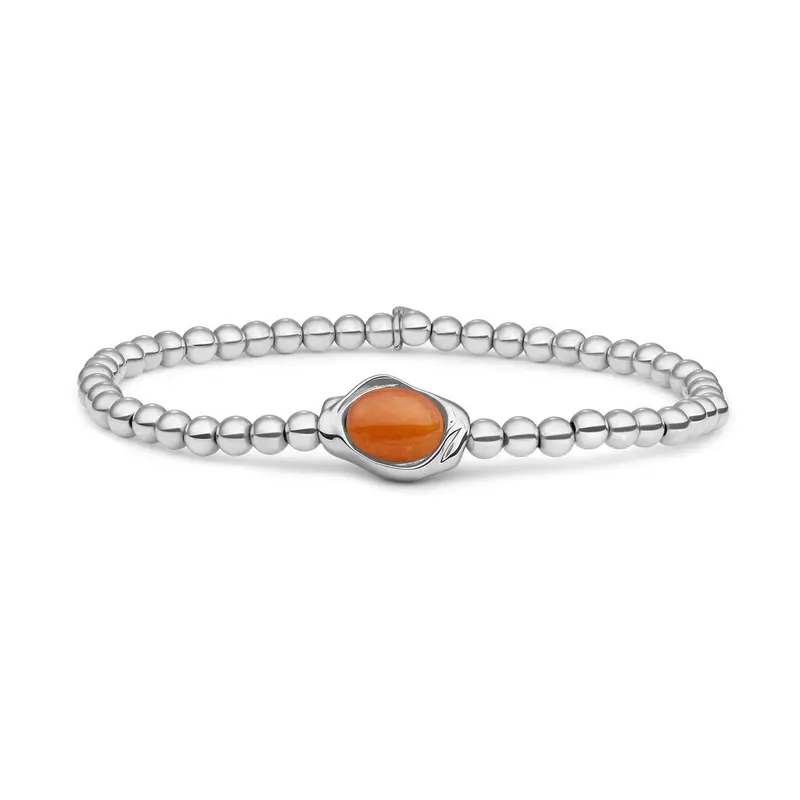 Sparkling Jewels Armband Aventurijn SB-S-4MM-FLG28 Zilverkleurig