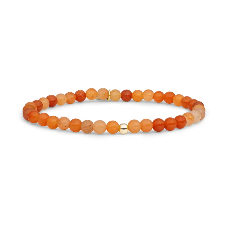 Sparkling Jewels Armband Aventurijn SBG-GEM28-ADD-4MM Goudkleurig