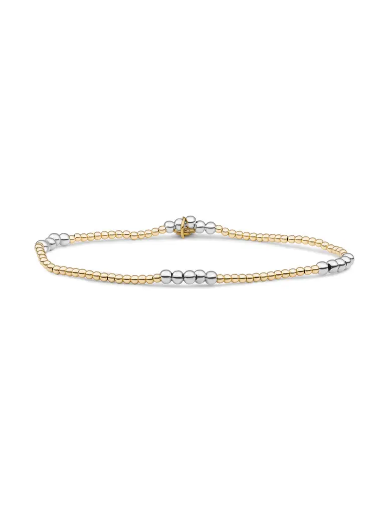 Sparkling Jewels Armband Bicolor mix 2mm gold + 3mm SB-BI-MIX-03 Goudkleurig