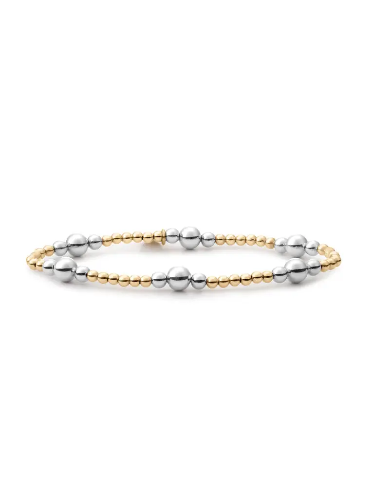 Sparkling Jewels Armband Bicolor mix 3mm gold + 4mm gold + 6mm SB-BI-MIX-01 Goudkleurig
