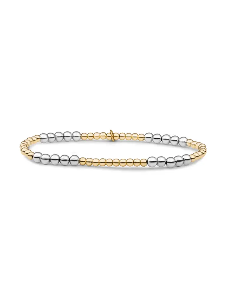 Sparkling Jewels Armband Bicolor mix 3mm gold + 4mm SB-BI-MIX-04 Goudkleurig