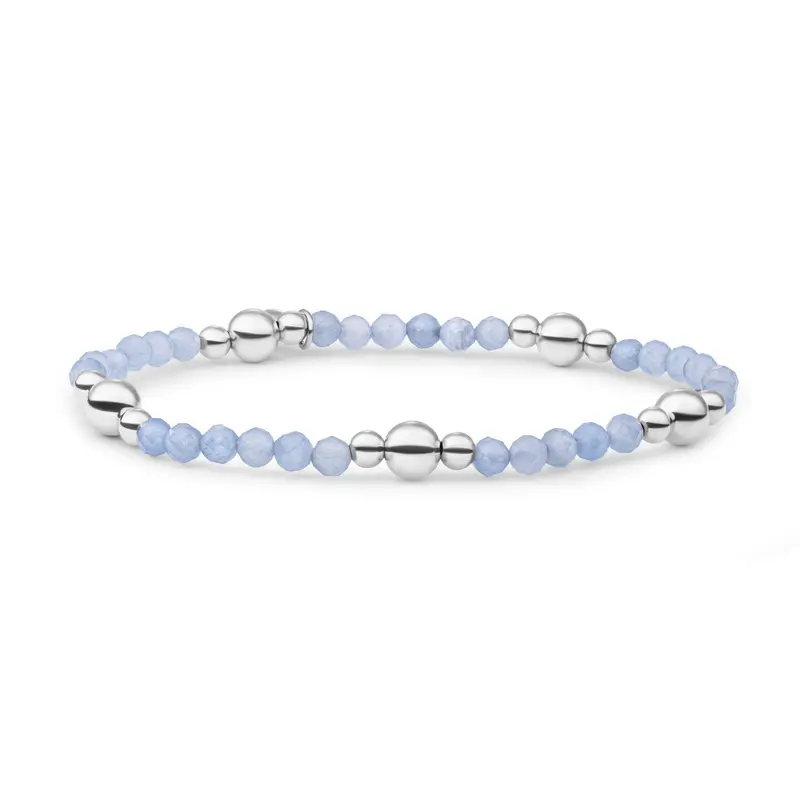 Sparkling Jewels Armband Bold Mix Ice Blue Kwarts BLK01S-G72 Zilverkleurig