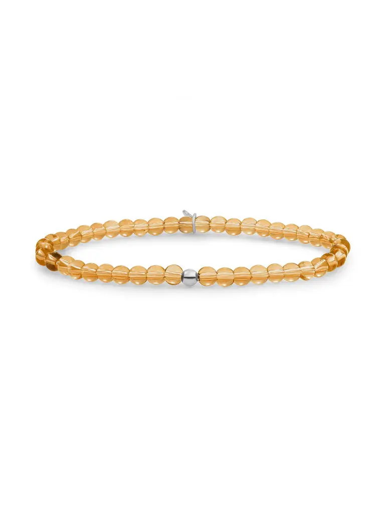 Sparkling Jewels Armband Citrienkwarts SB-GEM65-ADD-4MM Zilverkleurig
