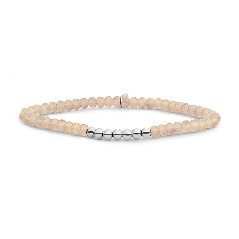 Sparkling Jewels Armband Citrienkwarts SB-S-4MM-RLI-G65 Zilverkleurig