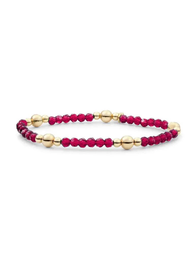 Sparkling Jewels Armband Fuchsia Kwarts BLK01G-G51 Goudkleurig