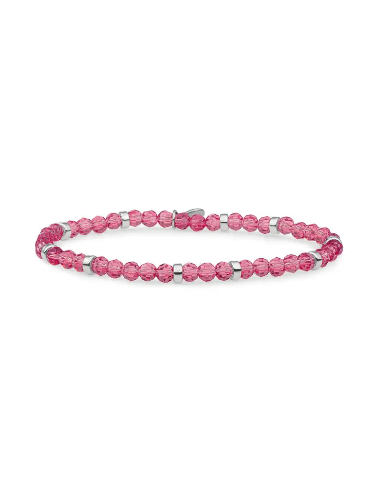 Sparkling Jewels Armband Fuchsiakwarts Roundel Interstellar SB-GEM51-MIX-RDL Goudkleurig