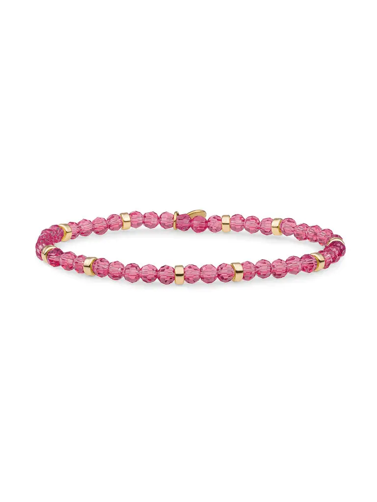 Sparkling Jewels Armband Fuchsiakwarts Roundel Interstellar SBG-GEM51-MIX-RDL Goudkleurig