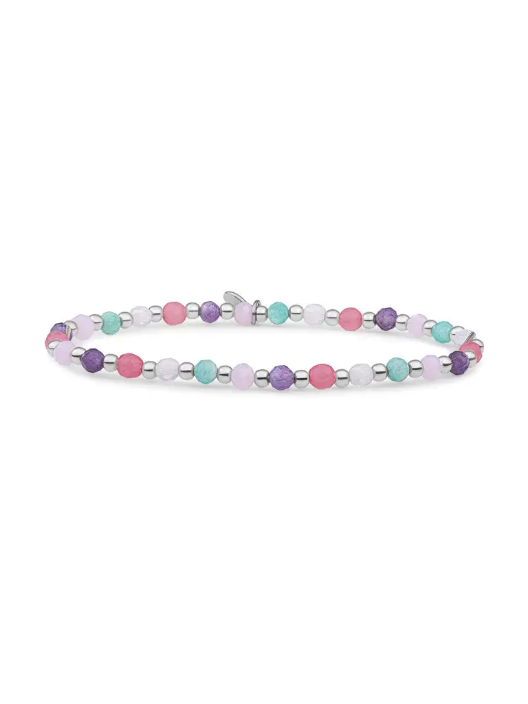 Sparkling Jewels Armband Gemengde stenen SB-MULTI01-3MM-MIX Zilverkleurig