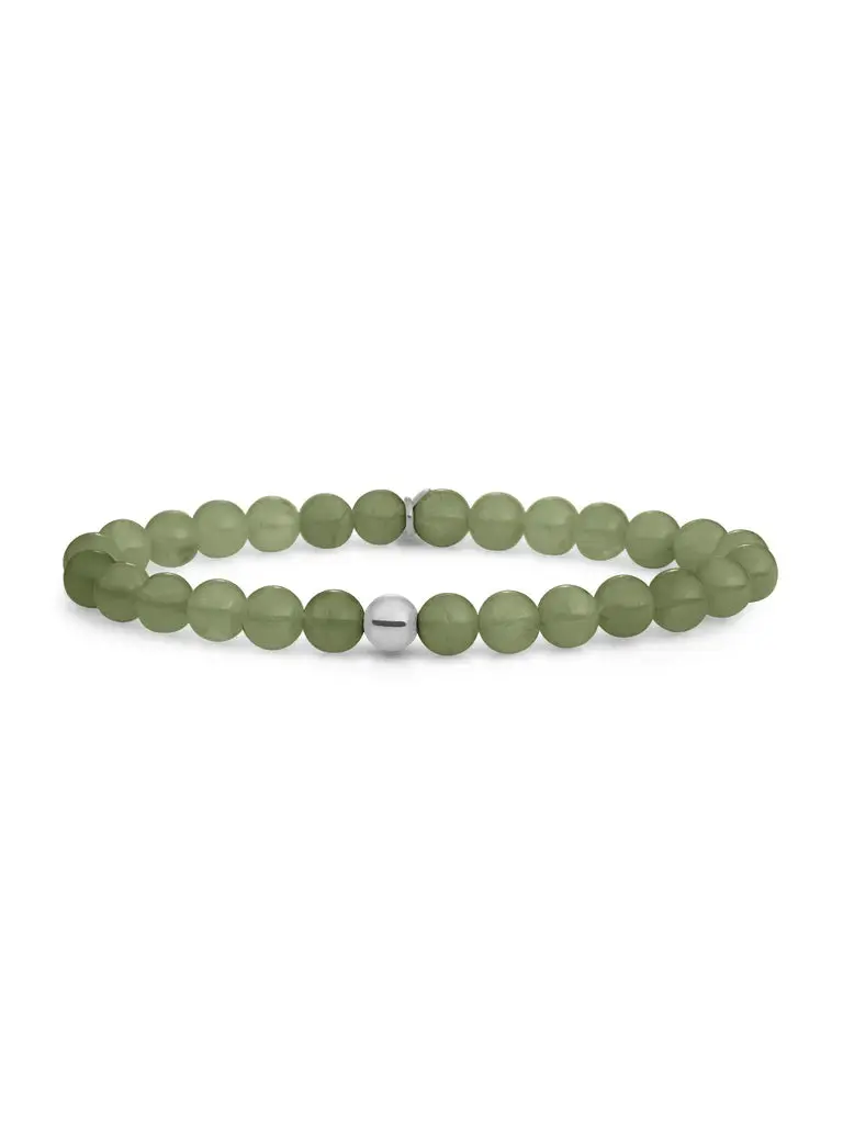 Sparkling Jewels Armband Jade SB-GEM64-ADD-6MM Zilverkleurig