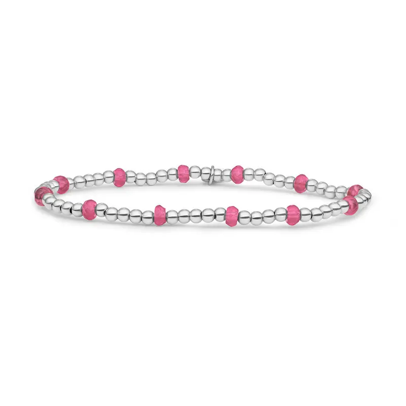 Sparkling Jewels Armband Jade SB-GEM69-MIX-FCTRDL Zilverkleurig
