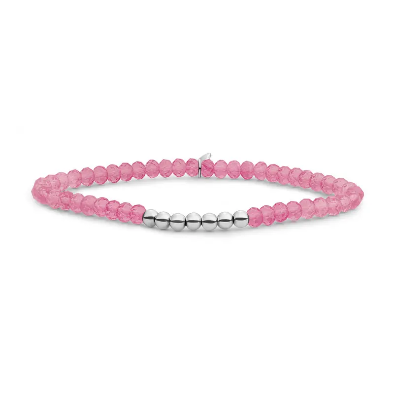 Sparkling Jewels Armband Jade SB-S-4MM-RLI-G69 Zilverkleurig