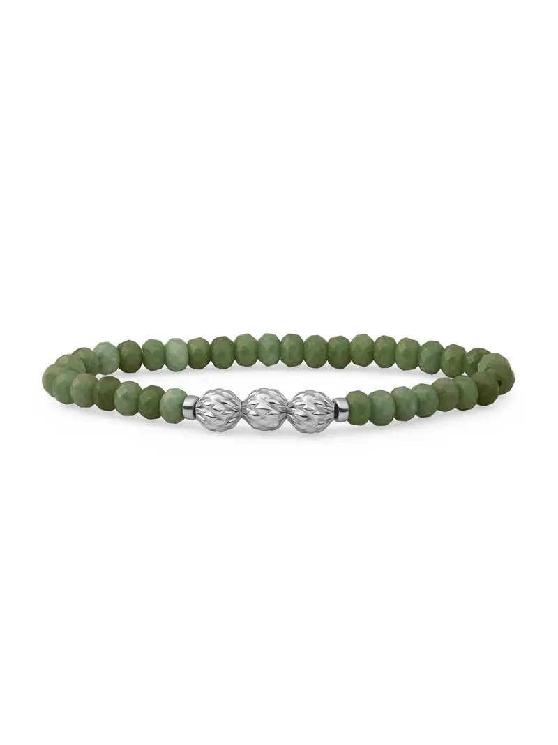 Sparkling Jewels Armband Jade SB-S-6MM-FUSE-G64 Goudkleurig
