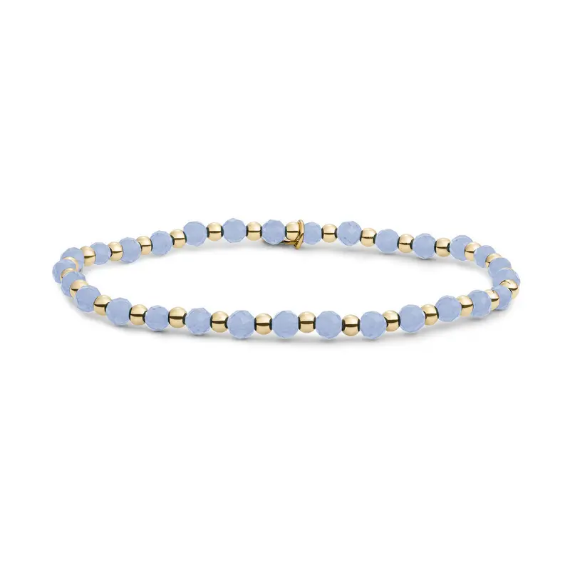 Sparkling Jewels Armband Jade SBG-GEM68-3MM-MIX Goudkleurig