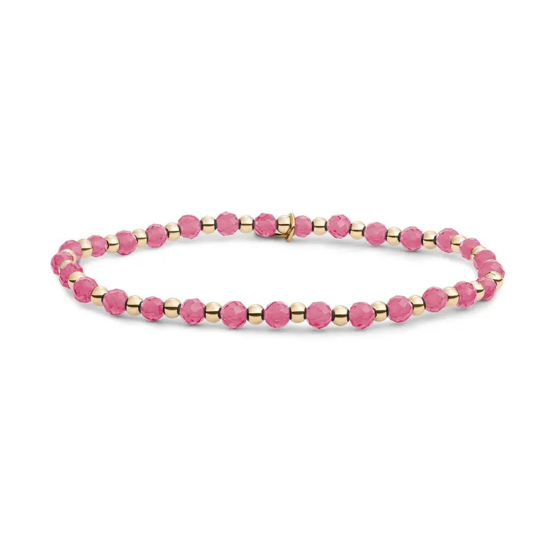 Sparkling Jewels Armband Jade SBG-GEM69-3MM-MIX Goudkleurig
