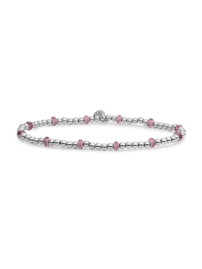 Sparkling Jewels Armband Kwarts SB-GEM59-MIX-FCTRDL Zilverkleurig