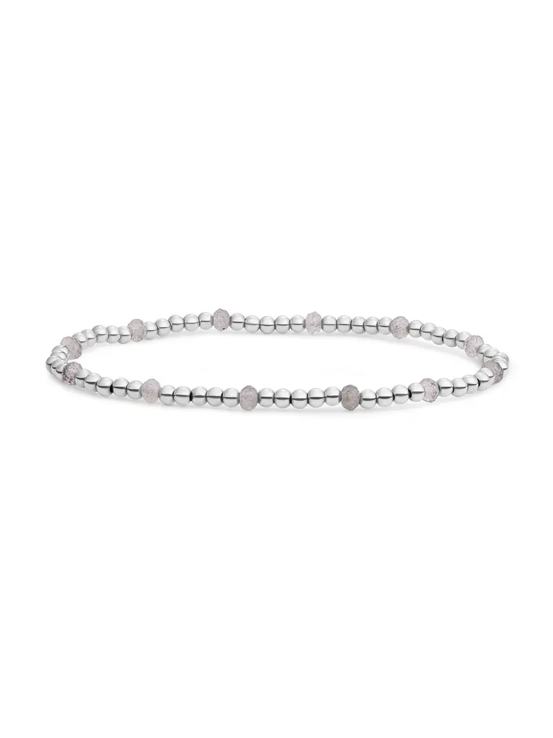 Sparkling Jewels Armband Labradoriet SB-GEM18-MIX-FCTRDL Zilverkleurig