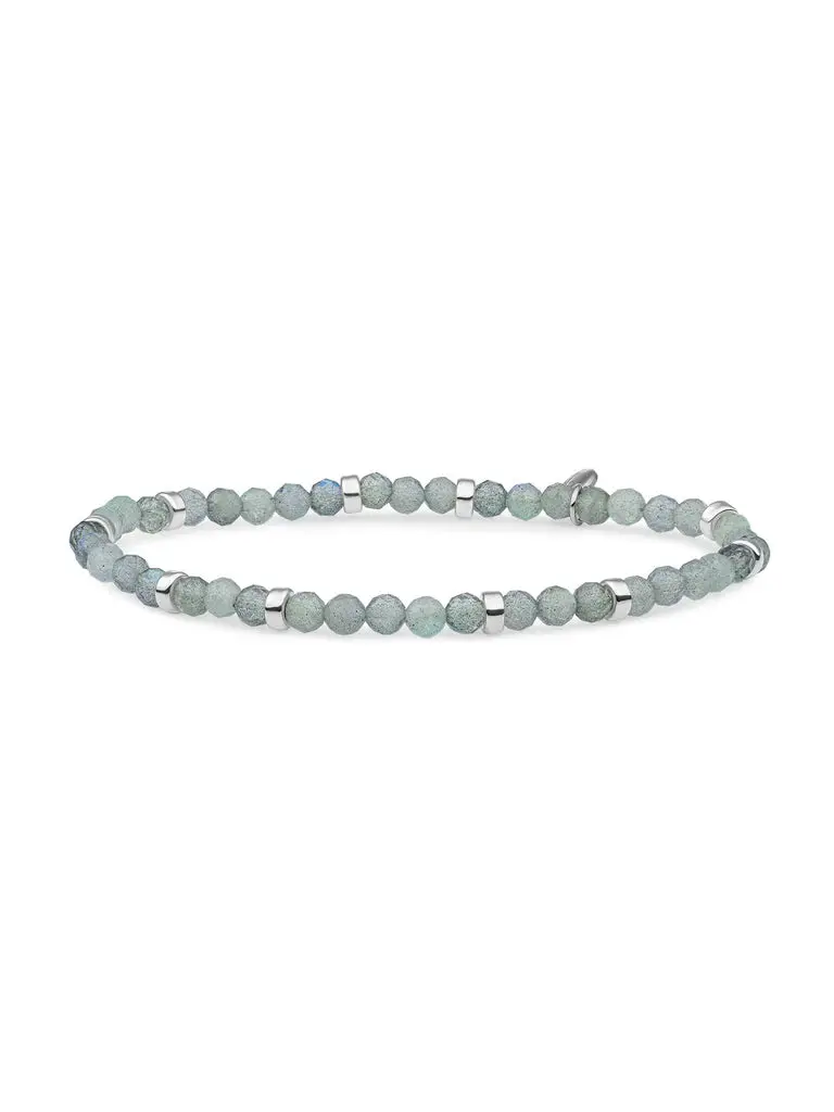 Sparkling Jewels Armband Labradoriet SB-GEM18-MIX-RDL Zilverkleurig