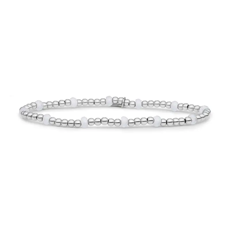 Sparkling Jewels Armband Maansteen SB-GEM54-MIX-FCTRDL Zilverkleurig