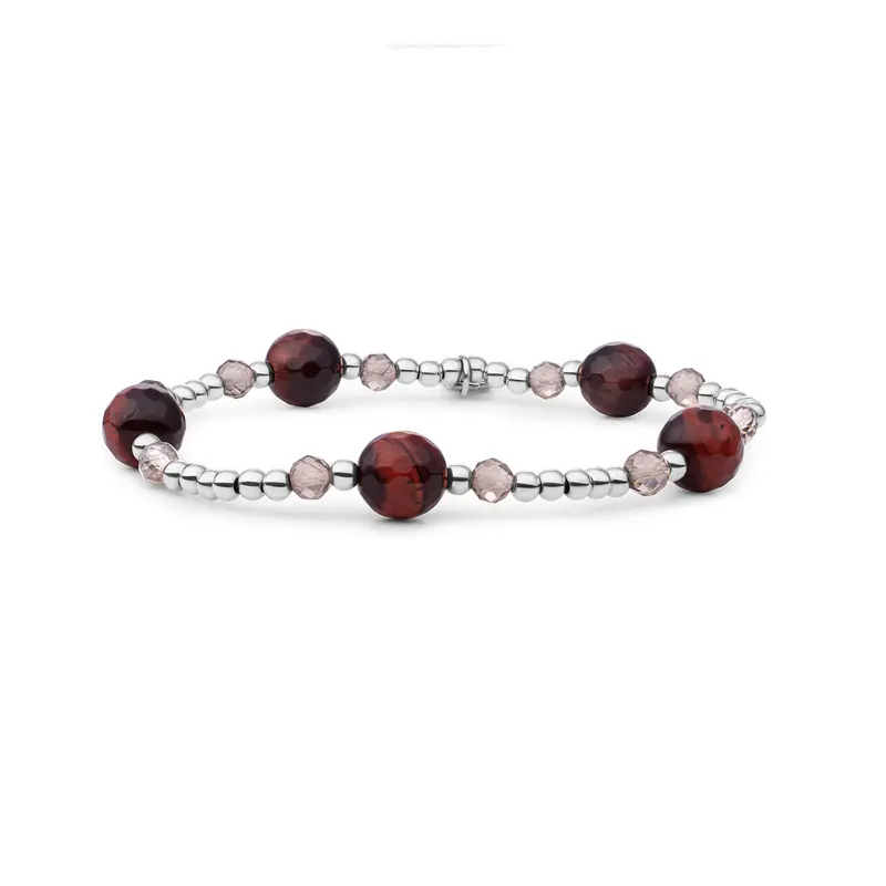 Sparkling Jewels Armband Multi Gem Interstellar 8mm SB-MULTI04-8MM-MIX Zilverkleurig