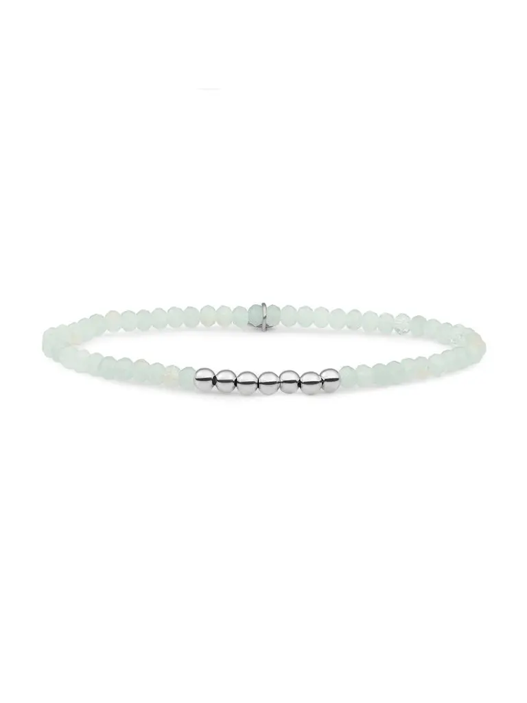 Sparkling Jewels Armband Opaliet 4mm SB-S-4MM-RLI-G14 Zilverkleurig