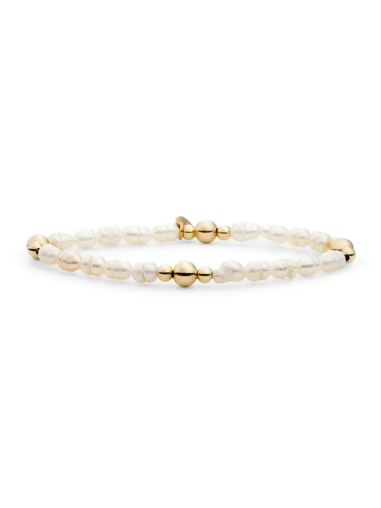 Sparkling Jewels Armband Parel BLK01G-P01 Goudkleurig