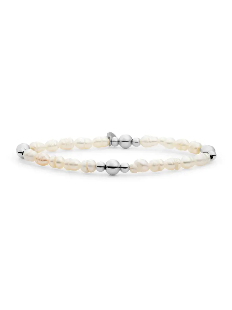 Sparkling Jewels Armband Parel BLK01S-P01 Zilverkleurig