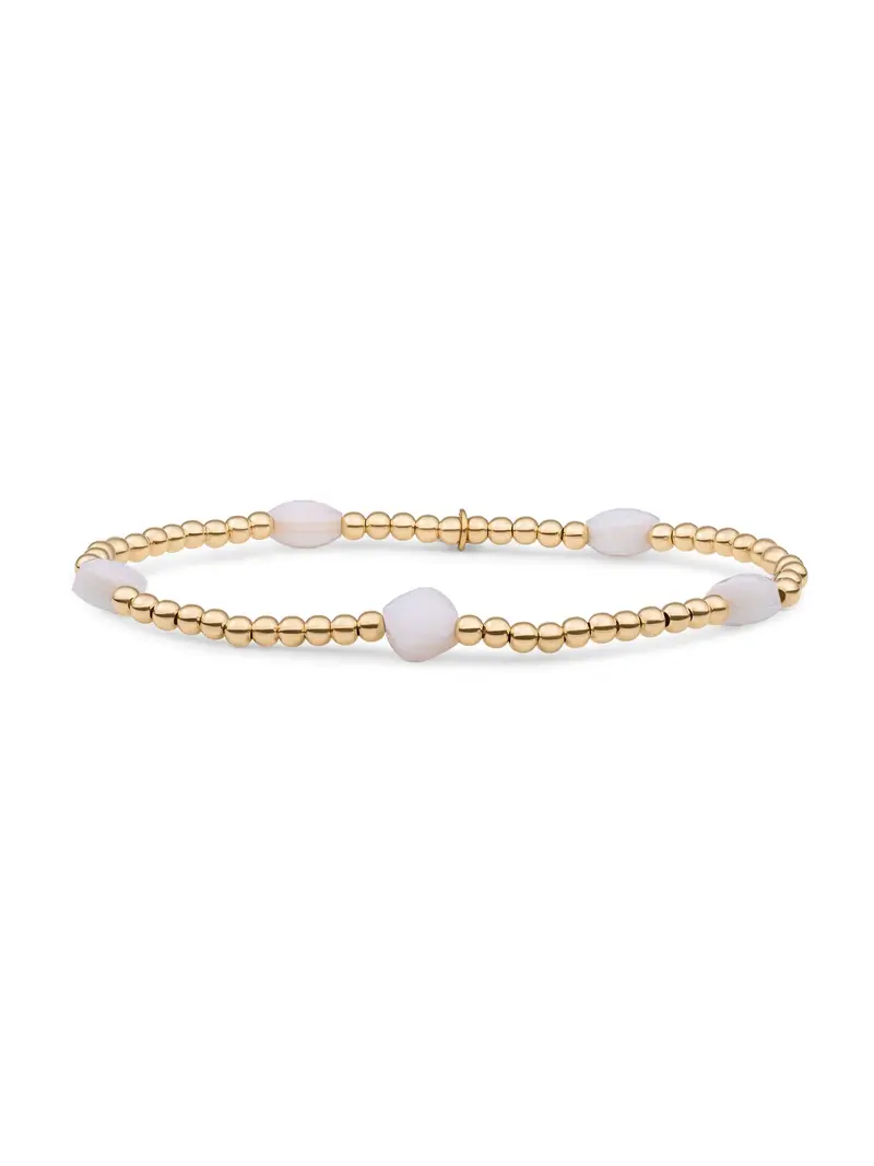 Sparkling Jewels Armband Parel SB-G-3MM-CC-PEARL Goudkleurig